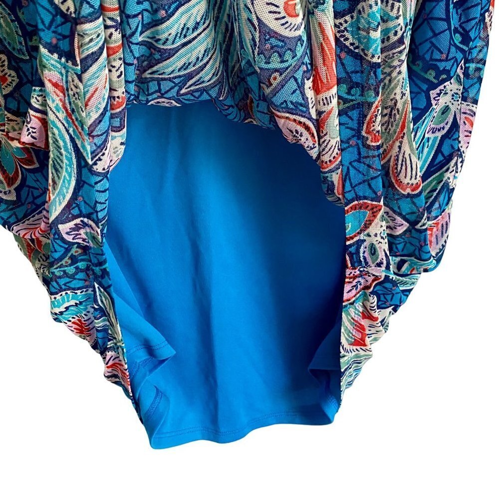 Ava & Grace Short Sleeve Quarter Button Lined Floral Top Women's Medium NEW - Picture 6 of 9
